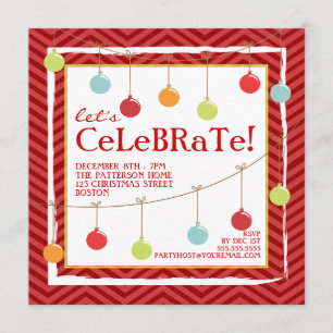 Deck the Halls Navidad Holiday Party Invitación