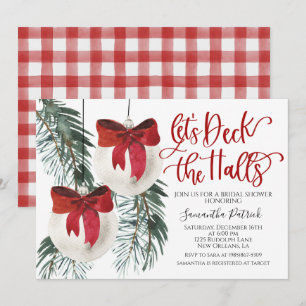 Deck the Halls Navidades Bridal Shower Invitación