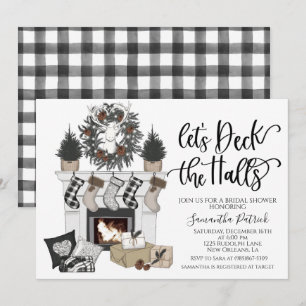 Deck the Halls Navidades Bridal Shower Invitación