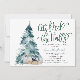 Deck the Halls Navidades Bridal Shower Invitación
