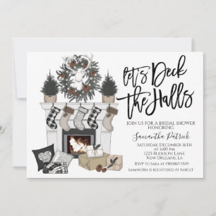 Deck the Halls Navidades Bridal Shower Invitación