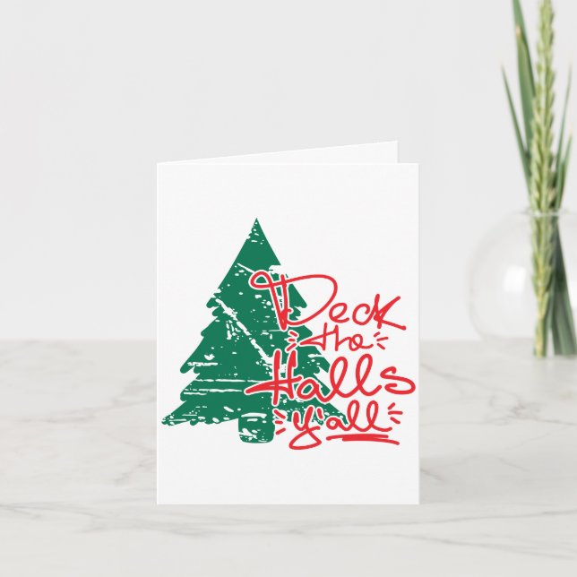 Deck the Halls Y'all | Grunge Árbol de Navidad (Anverso)