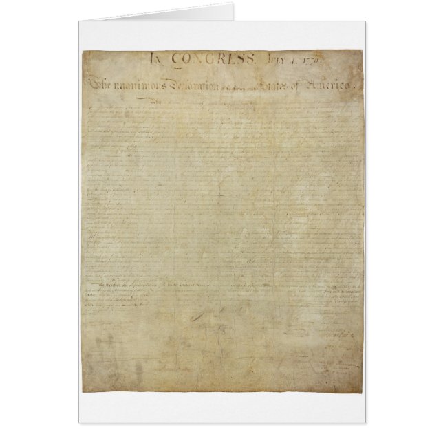 Declaración de Independencia original de Estados (Frente)