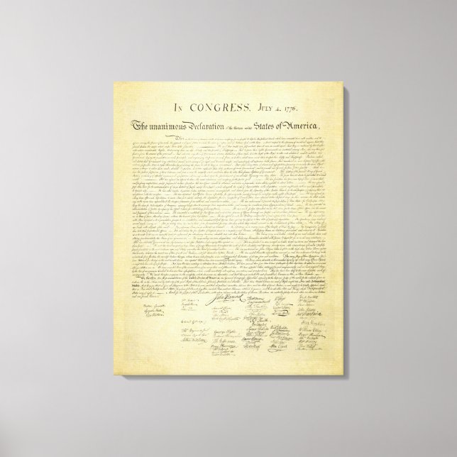 Declaración de la impresión de lona de independenc (Anverso)