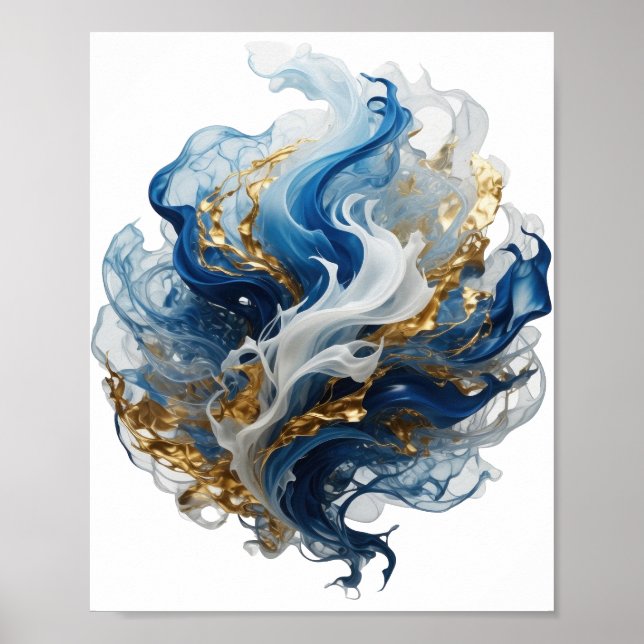 Declaración Diseño de arte abstracto plateado (Frente)