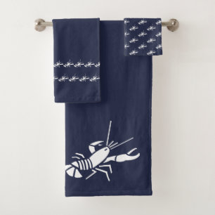 Deco costero de langosta Ocean Blue y blanco
