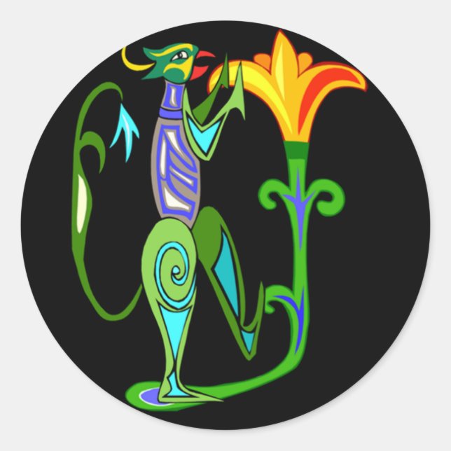 Deco De Arte Egipcio Con Un Pegatina De Flores De  (Anverso)