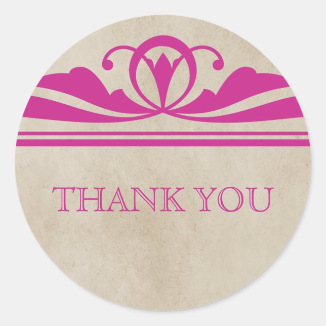 Deco Elegante Rosa Gracias Pegatinas (Anverso)