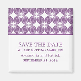 Deco morado moderno salva el imán de fecha