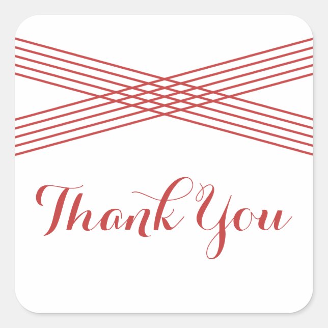 Deco Rojo Moderno Gracias Pegatinas (Anverso)