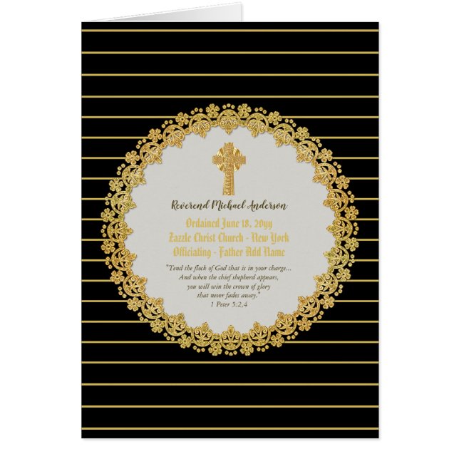 Decon del recién ORDENADO sacerdote pastor persona (Frente)