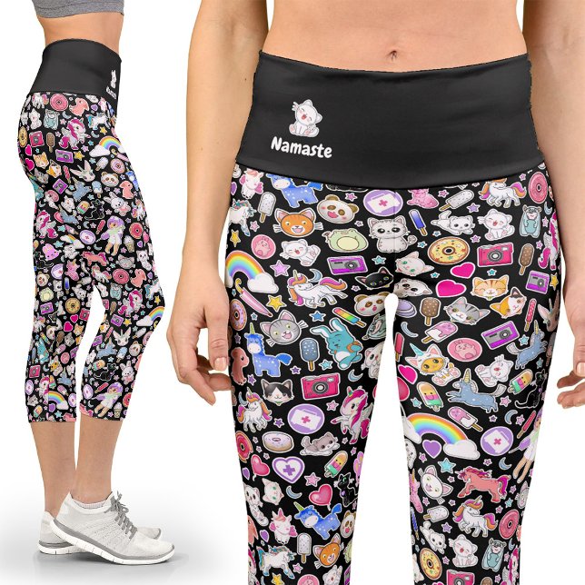 Decora japonesa Kawaii Capri Leggings de yoga (Subido por el creador)