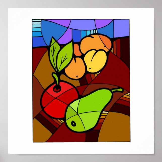 Decoración abstracta de cocina de fruta 15x15 (Frente)