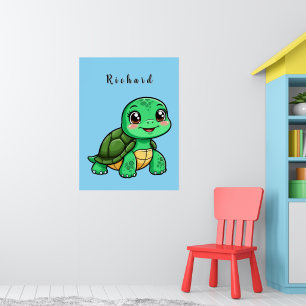 Decoración adorable de tortuga de dibujos animados