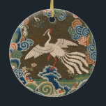 Decoración antigua china de aves<br><div class="desc">Pájaro blanco - Esta imagen está basada en un tapiz textil vintage de bordado chino de un pájaro blanco. El original está en el Museo Metropolitano. Esta es una reproducción fotográfica de la tapicería de trabajo de agujas,  no del trabajo de agujas real.</div>