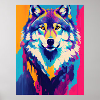 Decoración Art-Art-Wolf, arcoiris colorido