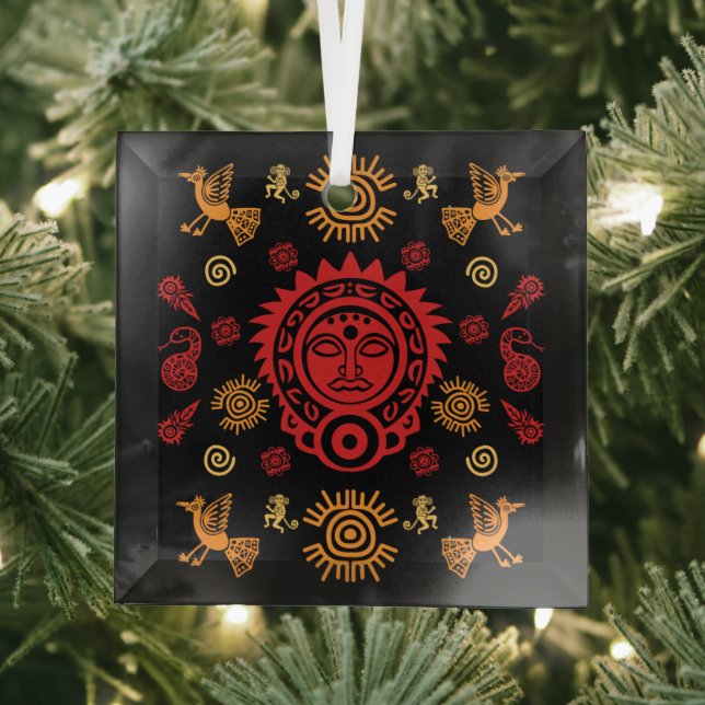 Decoración artística azteca mexicana en casa (in situ)