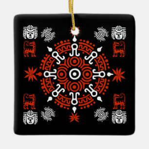 Decoración artística azteca mexicana en casa