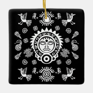 Decoración artística azteca mexicana en casa