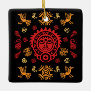 Decoración artística azteca mexicana en casa