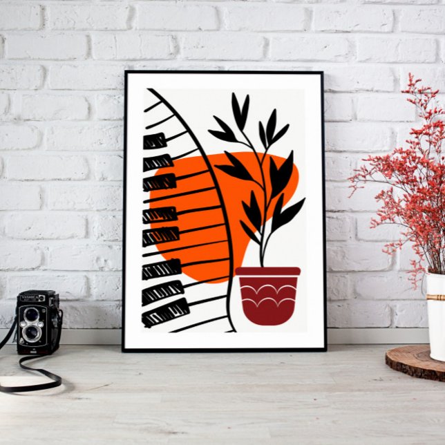 Decoración artística en el Muro de la Música (The muted colors and minimalist design make this print the perfect addition to any modern, boho, or )