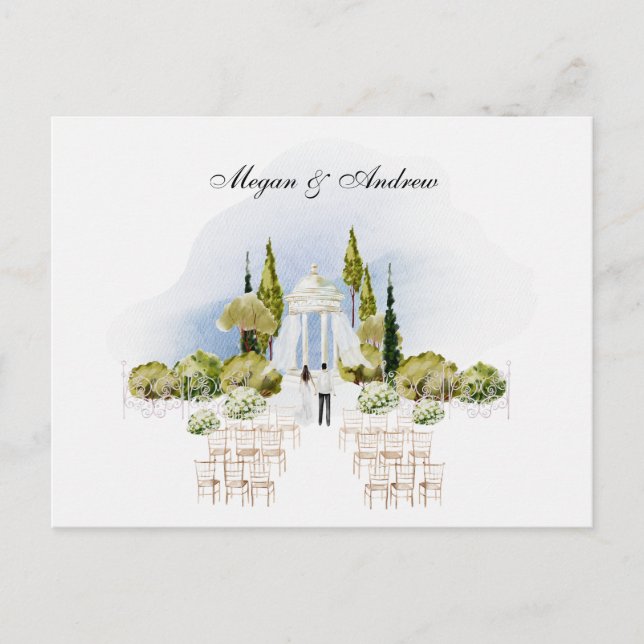 Decoración boda del jardín Invitación (Anverso)