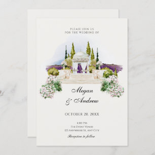 Decoración boda del jardín Invitación