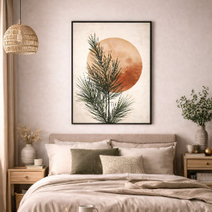 Decoración botánica minimalista neutral de rama de
