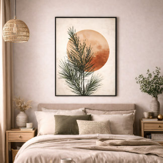 Decoración botánica minimalista neutral de rama de