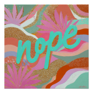Decoración brillante de dopamina Cartel de Nope