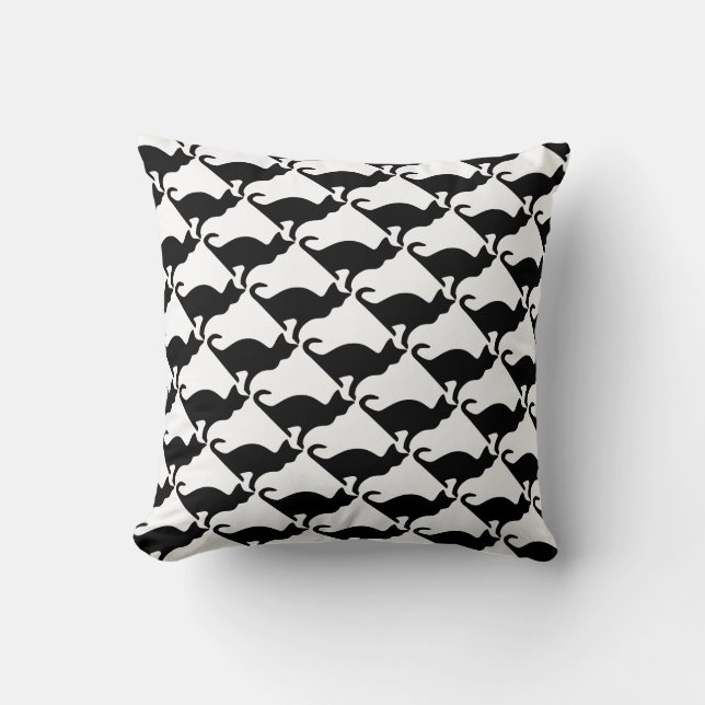 Decoración casera blanco y negro de la almohada de (Anverso)