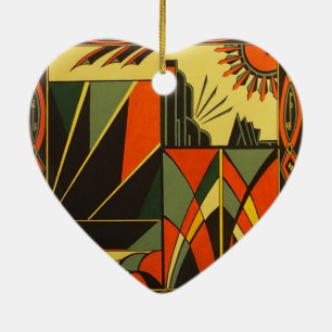 Decoración colgante del corazón de cerámica del