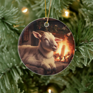 Decoración con adornos de cabra, regalos para los 