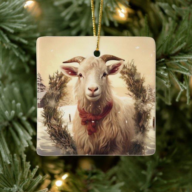 Decoración con adornos de cabra, regalos para los  (Árbol)
