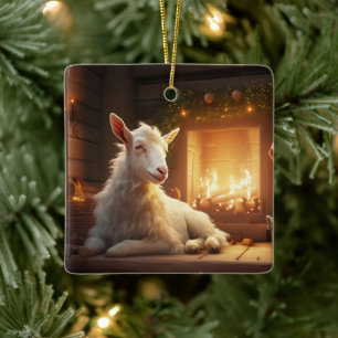 Decoración con adornos de cabra, regalos para los