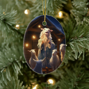 Decoración con adornos de cabra, regalos para los