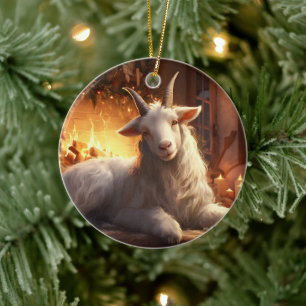 Decoración con adornos de cabra, regalos para los