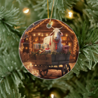 Decoración con adornos de cabra, regalos para los 