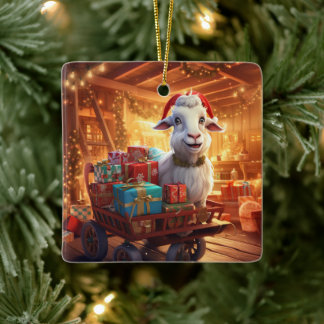 Decoración con adornos de cabra, regalos para los 