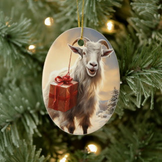 Decoración con adornos de cabra, regalos para los 