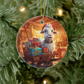 Decoración con adornos de cabra, regalos para los 