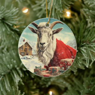 Decoración con adornos de cabra, regalos para los