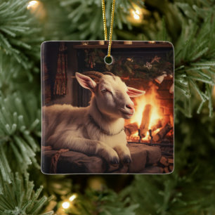 Decoración con adornos de cabra, regalos para los