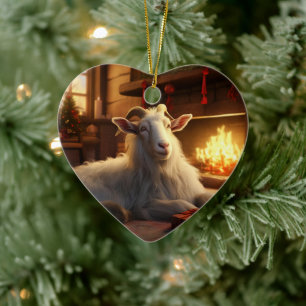 Decoración con adornos de cabra, regalos para los