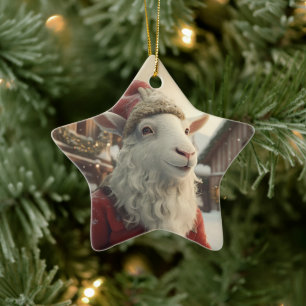 Decoración con adornos de cabra, regalos para los 