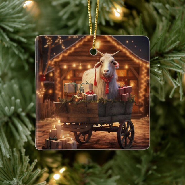 Decoración con adornos de cabra, regalos para los  (Árbol)