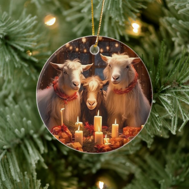 Decoración con adornos de cabra, regalos para los  (Árbol)