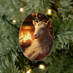 Decoración con adornos de cabra, regalos para los