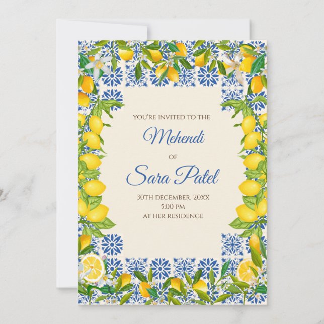 Decoración con tema italiano e invitaciones Medite (Anverso)