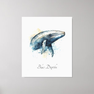 Decoración costera de ballena azul para paredes